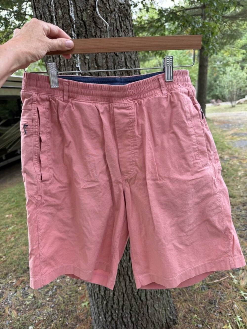 Birddogs stonewashed pink salmon Canvas hiking lined shorts Large Long preppy
